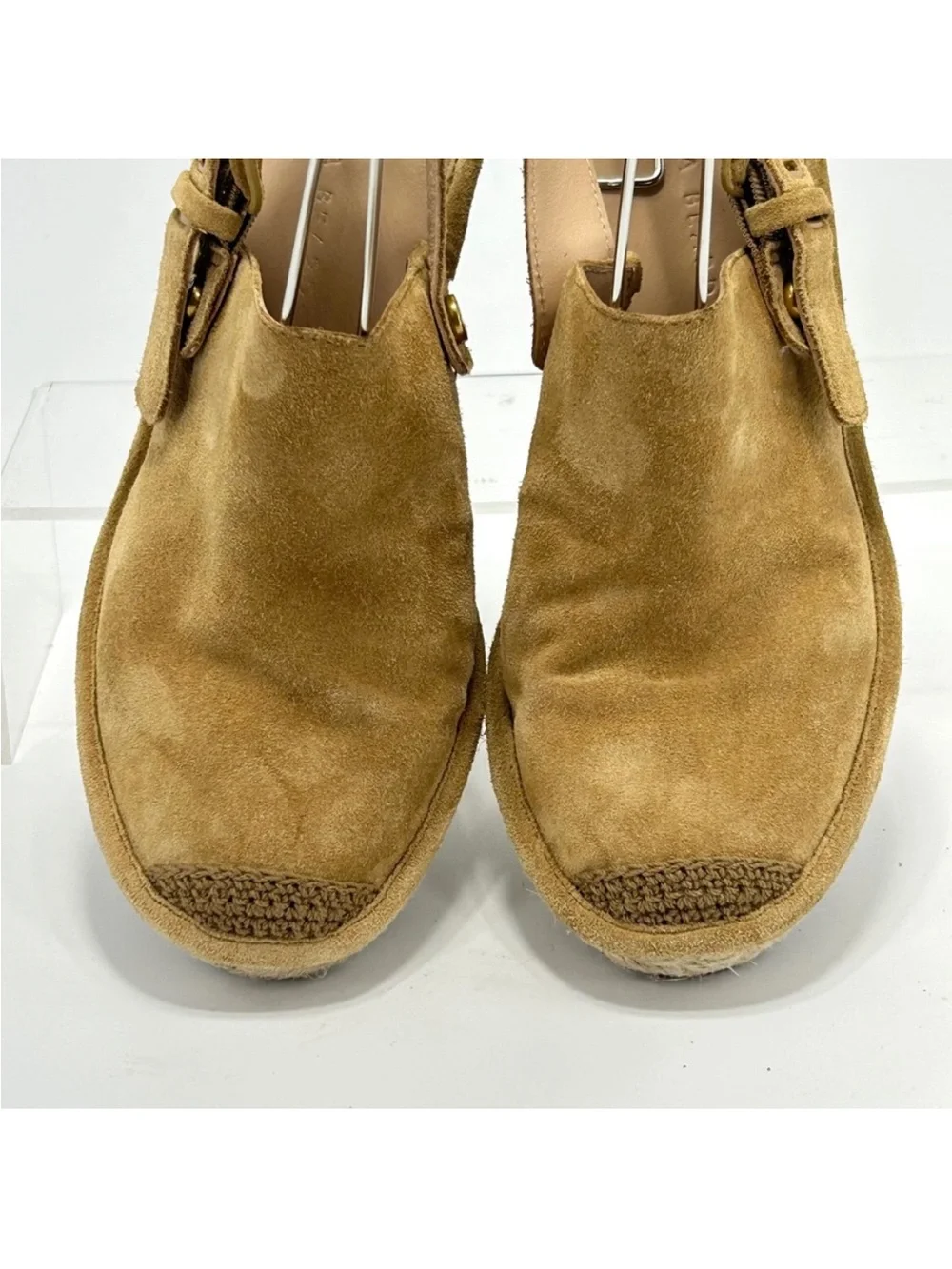 Veronica Beard Seki Tan Suede Espadrille Wedge Slingback Sandals Size 8M